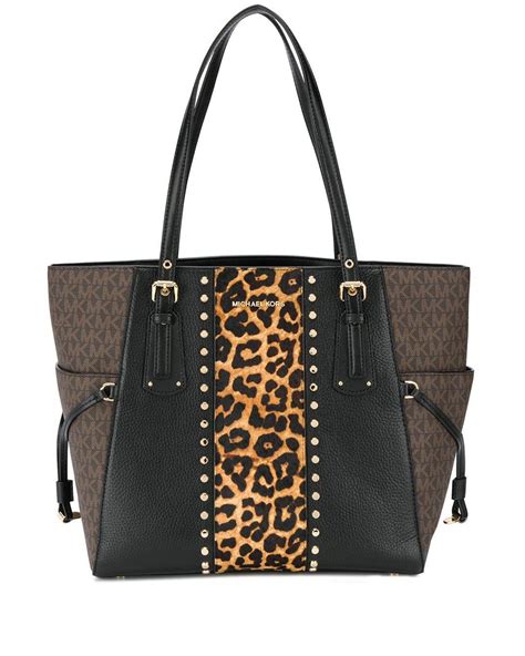 sac michael kors leopard|michael kors leather tote.